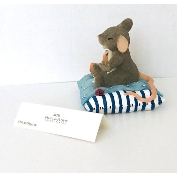 Sleepy Head Fitz & Floyd Charming Tails Mouse Teddy Bear #89/113 Figurine & Box - Picture 2 of 10